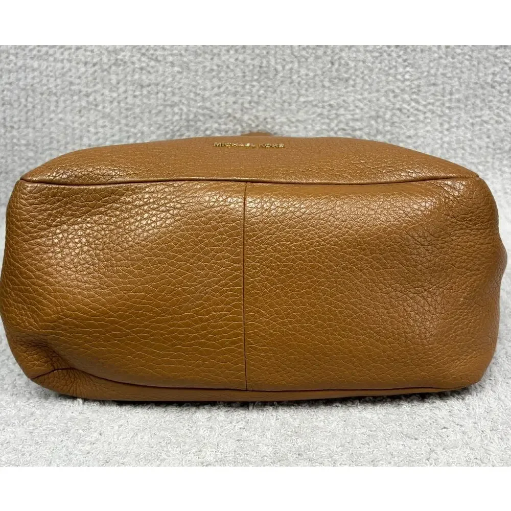 Michael Kors Brown Pebbled Leather Hobo Purse Shoulder Bag #76537